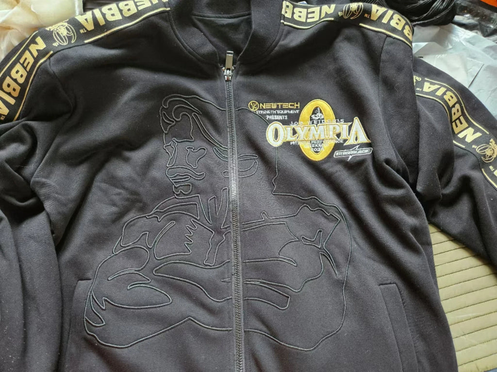 2025 Latest 60th Anniversary Olympia Embroidered Hoodie Sweater Fitness Bodybuilding Athlete