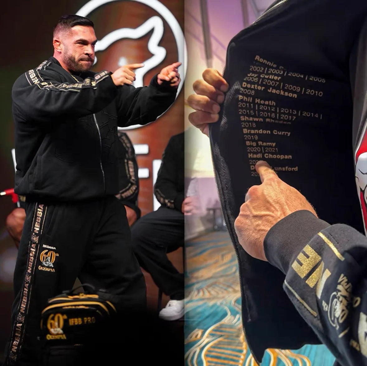 2025 Latest 60th Anniversary Olympia Embroidered Hoodie Sweater Fitness Bodybuilding Athlete