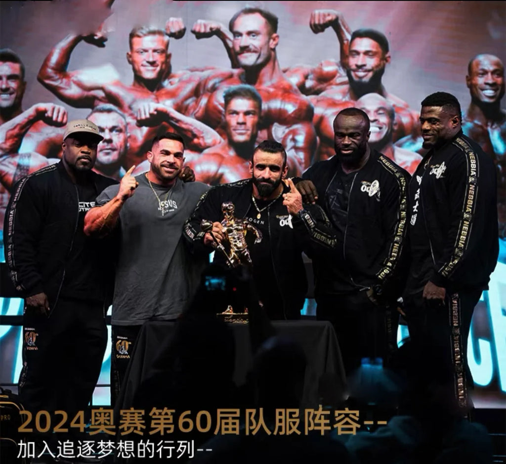 2025 Latest 60th Anniversary Olympia Embroidered Hoodie Sweater Fitness Bodybuilding Athlete